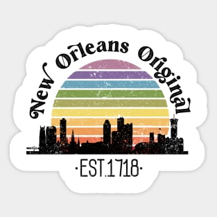 New Orleans Original Retro Rainbow Sticker